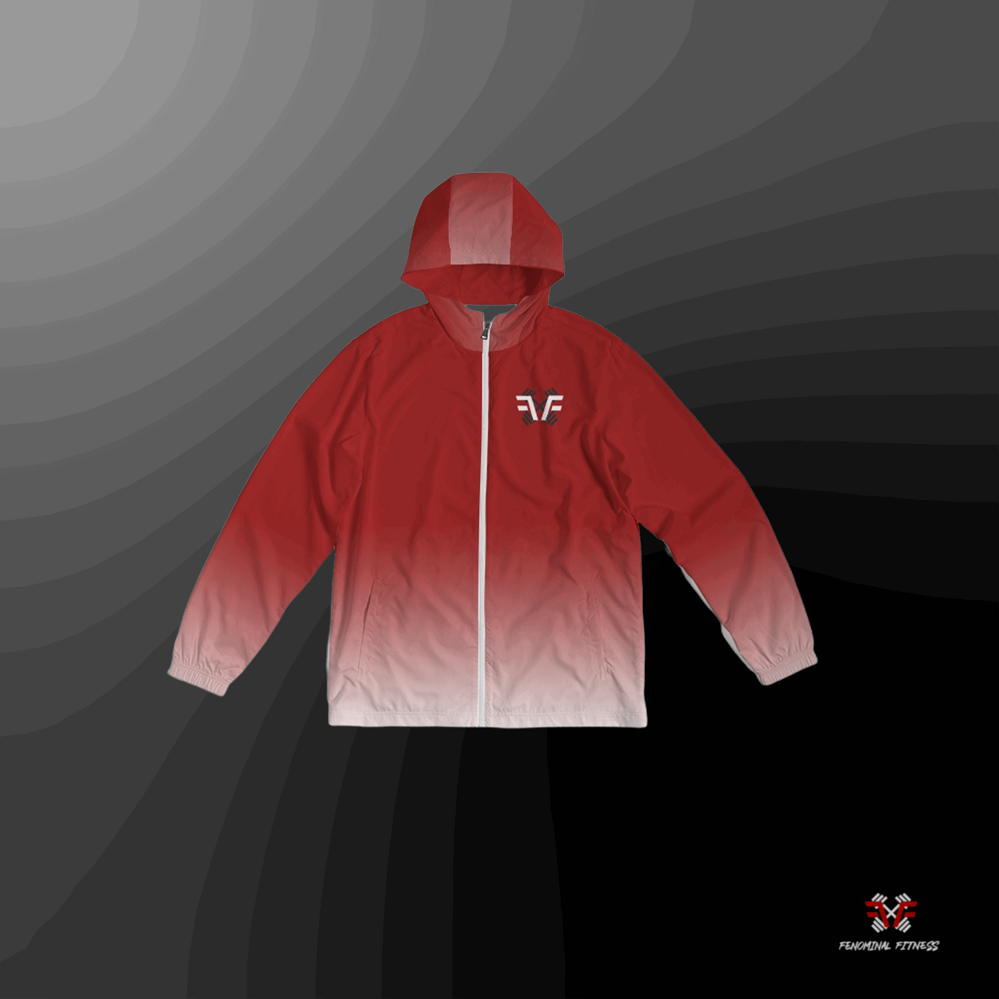 Red Ombre Jacket Men's Windbreaker